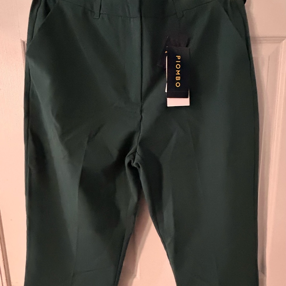 Piombo Women's Dark Green Straight Leg Pants